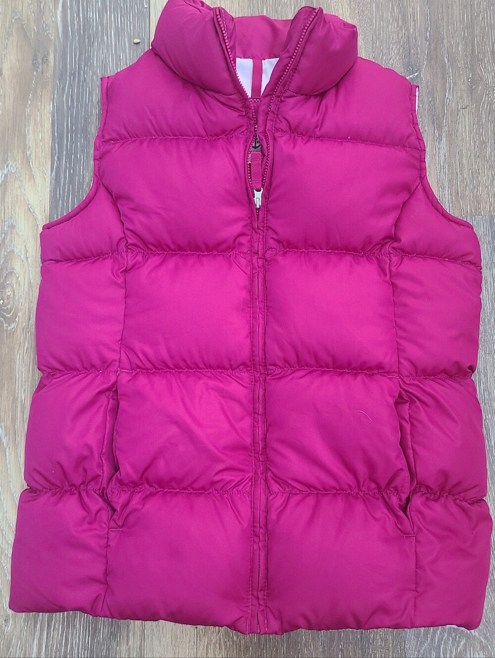 Lands End Pink Puffer Vest Girls Size 10-12